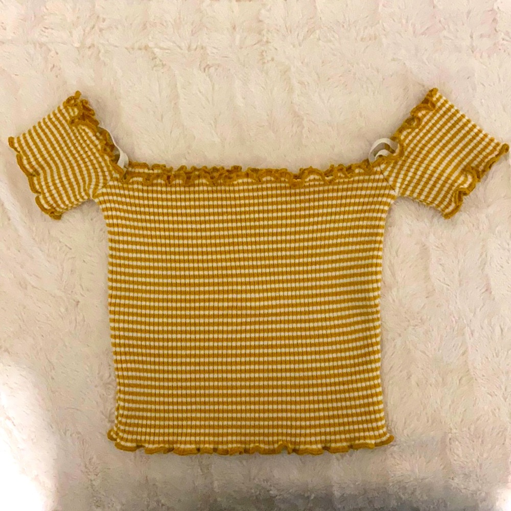 Dry Goods Yellow Striped Crop Top
